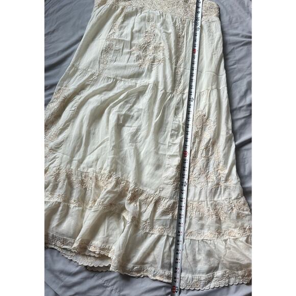 Lucky Brand Cream, Boho, Lace Embroidered, Lined, Slip Maxi Dress- XL - Picture 8 of 12